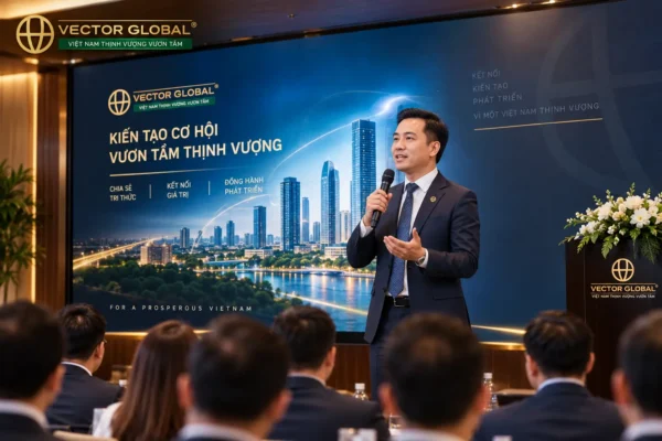 Diễn giả trên sân khấu thịnh vượng